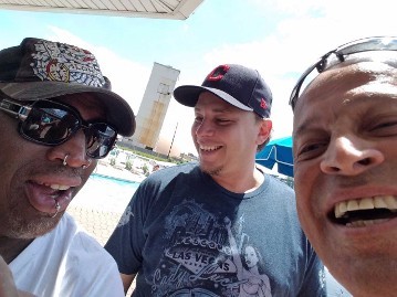 Dr. Hodge with Dennis Rodman and Andy